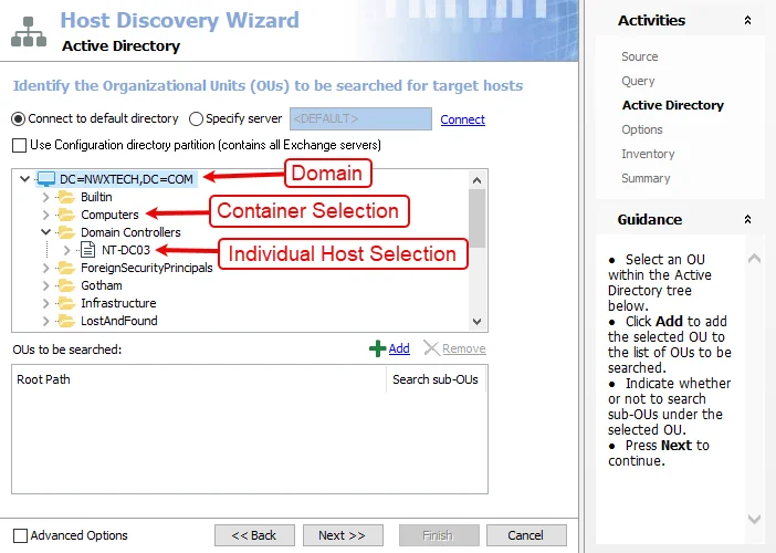 Configuration interface showing the Active Directory page