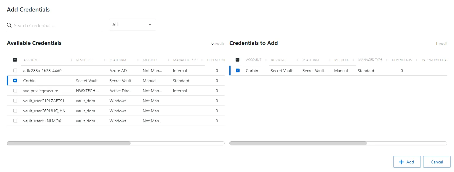 addcredentials