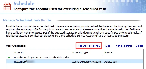 Add User Credential