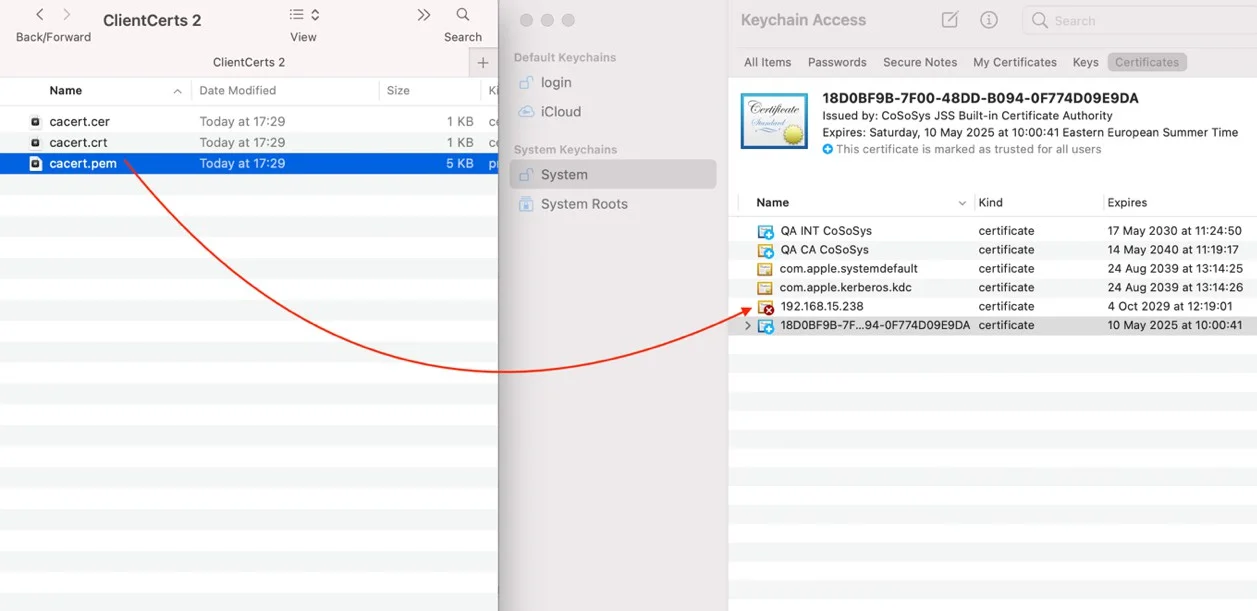 Configuring Client Certificate on MacOs