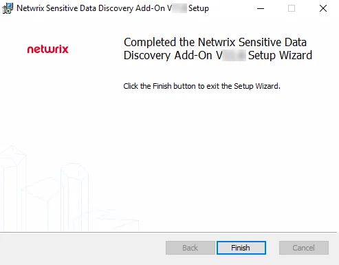 Completed the SDD Add-on Setup Wizard page