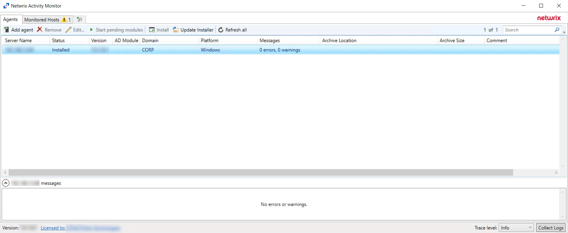 Activity Monitor Agent Installed