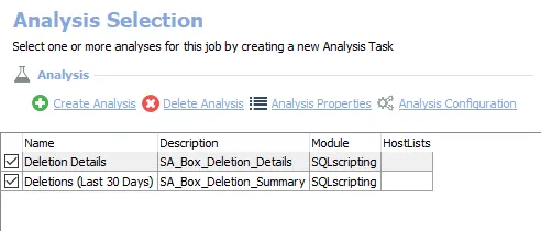 Analysis Tasks for the Box_Deletions Job