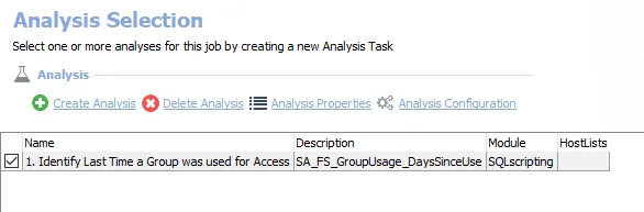 Analysis Tasks for the FS_GroupUsage Job