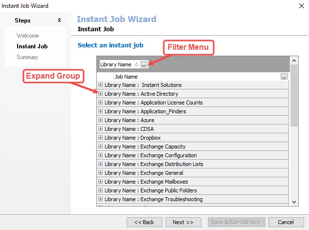 Instant Job page