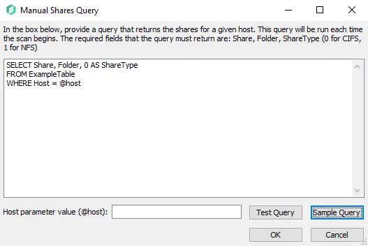 Maual Shares Query window