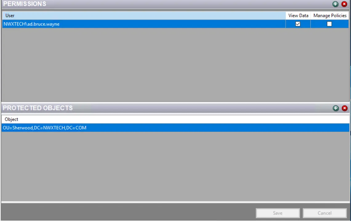 New Mailbox Action Wizard Permissions page