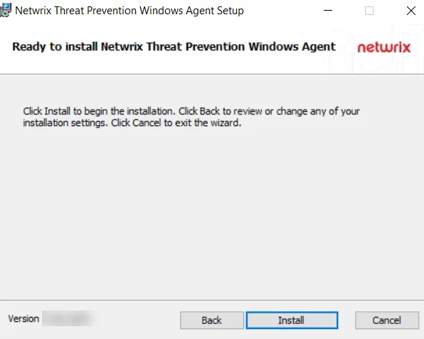 Threat Prevention Server Setup wizard - Ready to Install page