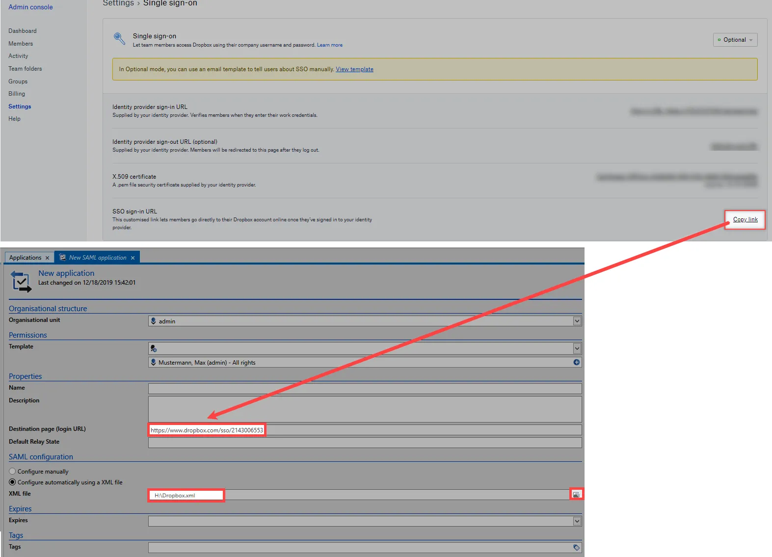 login with SAML