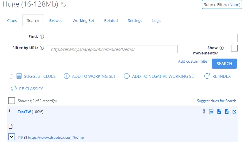 Search Tab