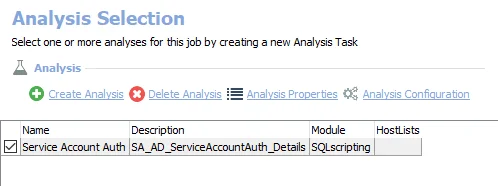 Analysis Task for the AD_ServiceAccountAuth Job