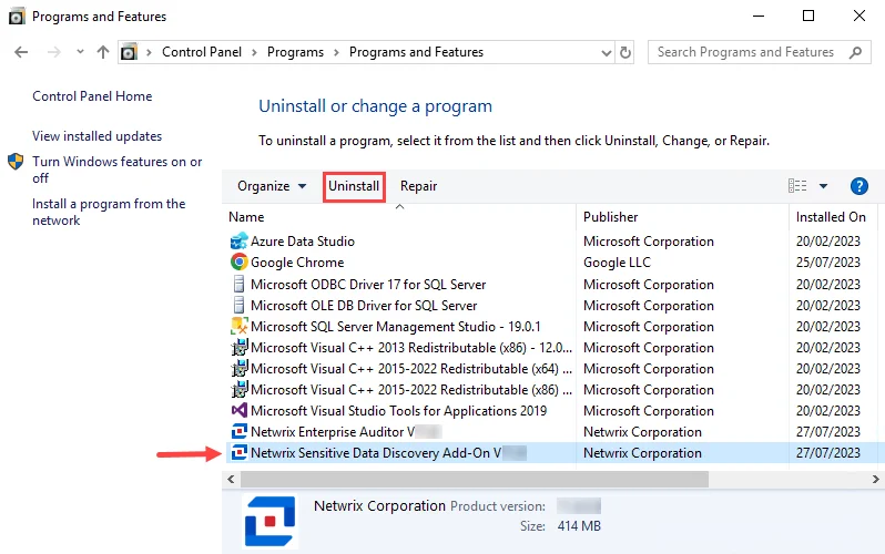 Programs and Features