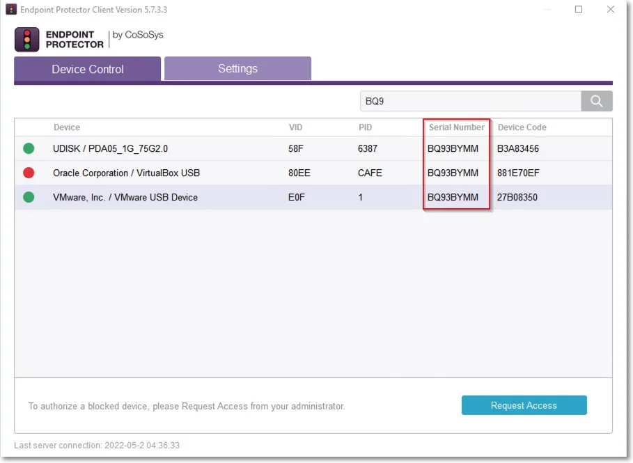 Manage USB access through the virtual environment.